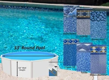 33' x 52" Round Unibead 20 Gauge Swimming Pool Liner - (Choose Pattern)