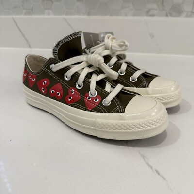 Converse x Comme des Garçons PLAY Chuck 70 Multi Heart low-top Olive sneakers Comme des Garcons PLAY x Converse Chuck 70 Multi Heart  main image 4