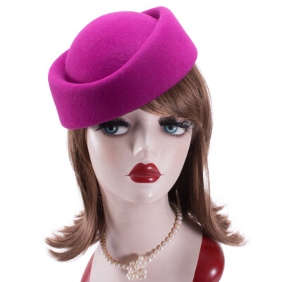 Cocktail Fascinator Base Wool Air Hostesses Pillbox Hat  display picture 1