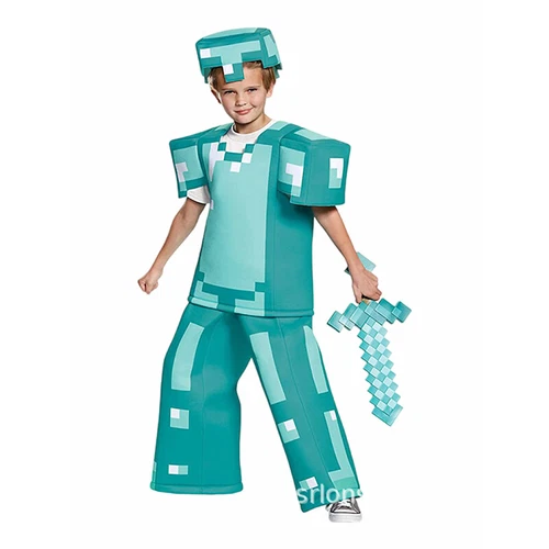 Kids Minecraft Halloween Cosplay Costume Jumpsuit Fancy Dress Party Outfit W1 - Picture 32 of 34