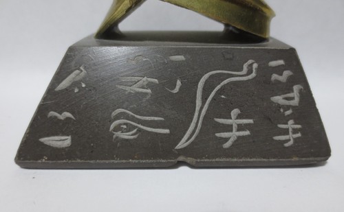 BEST PRICE! BRASS EGYPTIAN SCARAB BEETLE PAPERWEIGHT HIEROGLYPHICS, MARBLE STAND - 第 10/24 張圖片
