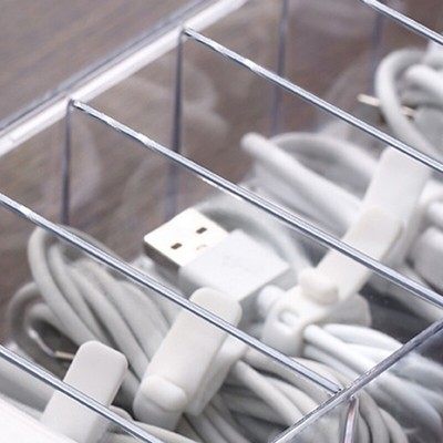 Cable Storage Box with 8 Compartments Charging Cable