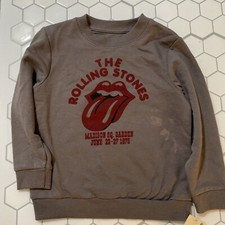 The Rolling Stones Toddler Fleece Crew Sweatshirt Grey 4T NEW WITH DEFECT 2977