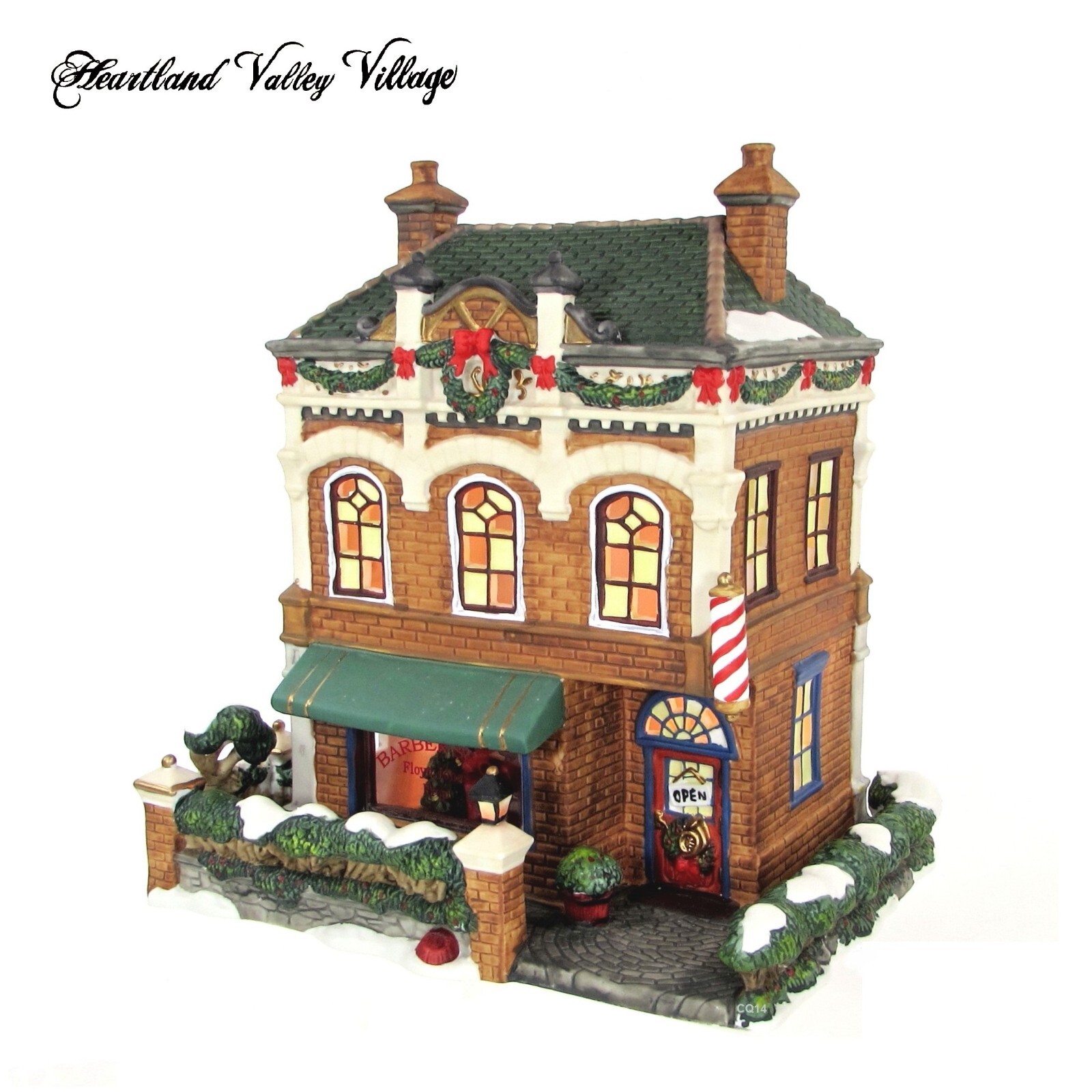 Heartland Valley Village FRISEURSALON 10" beleuchtetes Haus 2003 O'Well NEU IN VERPACKUNG