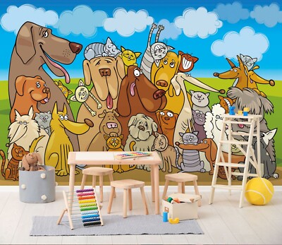 3D Cartoon Animals E706 Wallpaper Mural Paper Wall Print Indoor Murals CA Honey