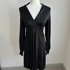 Banana Republic Silk Blend A-Line Long Sleeve Black Cocktail Dress V Neck Glam