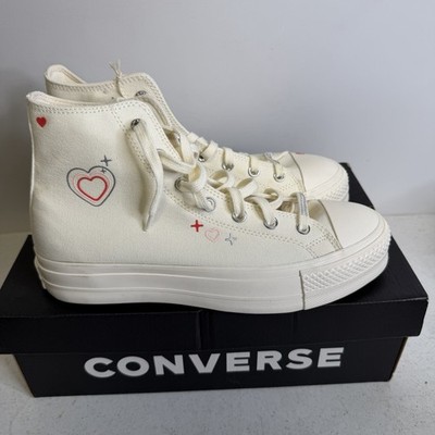 NEW Converse Hearts Valentine's Y2K Lift A09114C Shoes Womens Size 10.5 Sneakers