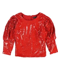 I.N.C Womens Sequin Pullover Blouse