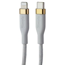 Simple 4FT USB-C to  8-Pin Braided Cable - White