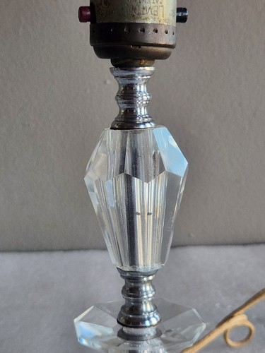 Vintage Mid-Century 50er Jahre geschliffenes gestapeltes Glas Akzent Tischlampe • funktioniert 9" - Bild 13 von 24