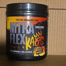 Nitra Flex Kaos Pre-Workout Peach Pineapple 25.39* Oz 40 Servings Exp 07/2026