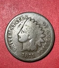 1871 US Indian Head Cent! Good! Semi Key Date!  Lower Mintage! Old US Coin!