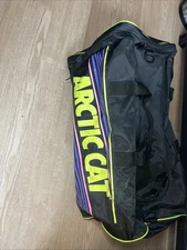 Vtg Arctic Cat Duffle Bag Black Green With Zippers 22x12x12 unique