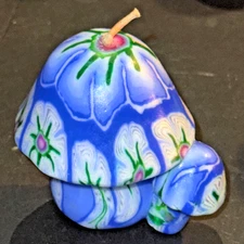 1980's  VINTAGE NON-TOXIC HAND SCULPTED /PAINTED * PSYCHEDELIC  MUSHROOM CANDLE