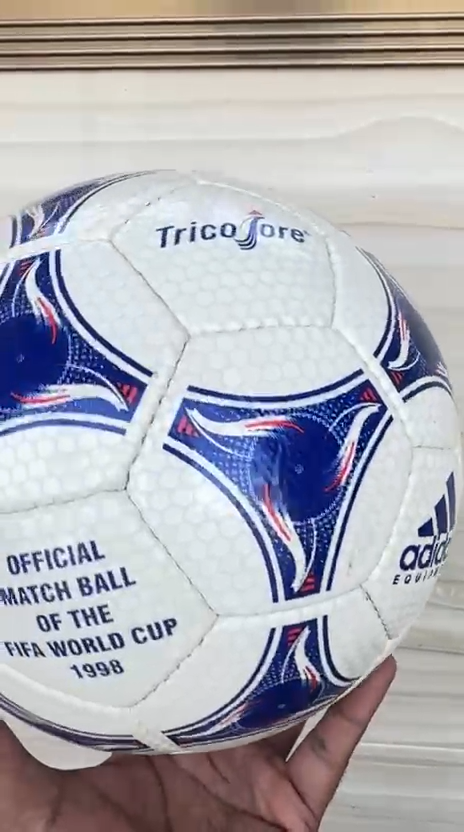 WORLD CUP 1998 TRICOLORE SOCCER FOOTBALL BY OFFICIAL LEATHER