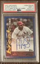 Albert Pujols Auto /25 2024 Topps Archives ‘95 At The Break Blue Autograph PSA 9