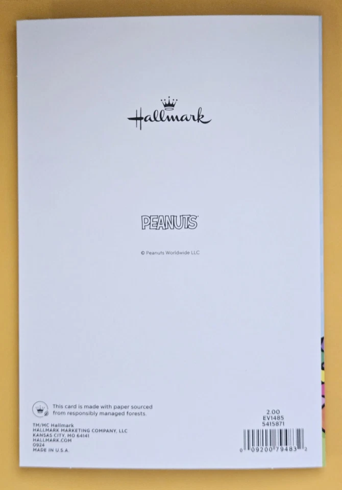 Tarjeta de felicitación de gran formato Snoopy nieto feliz Pascua (+ sobre 5,5x8").  Foto 2 de 4