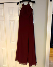 Jenny Yoo Chiffon Pink Sleeveless Bridesmaid Dress, Regular Size 8