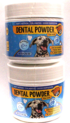 (2X) Dog Dental Powder  - Tartar & Plaque Remover - Fresh Breath & Calming, 50g