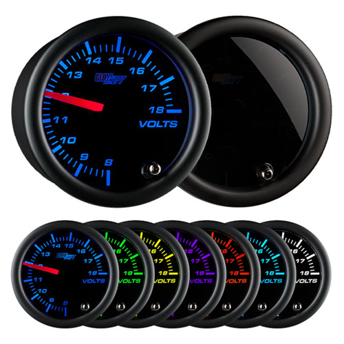 2 1/16 GlowShift Tinted Volt Voltage Gauge w. 7 Color LED Display - Picture 1 of 6