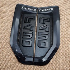 Black Fits For 17-22 F450 King Ranch Driver Passenger Fender Emblem Pair Set