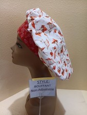 Mushrooms Women's Bouffant Surgical Scrub Hat/Cap Handmade