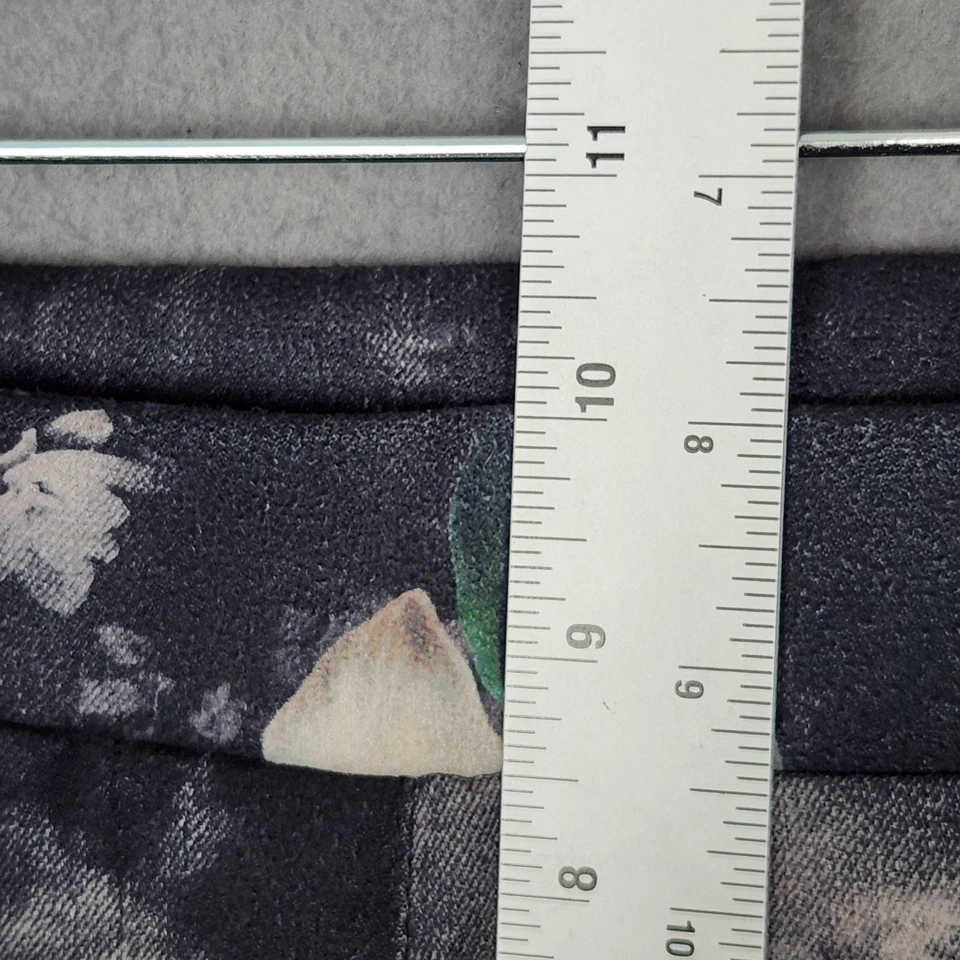 Pantalones para mujer JOSEPH RIBKOFF 8 negros blancos estampado floral ajustados elásticos dobladillo con cremallera Foto 4 de 4