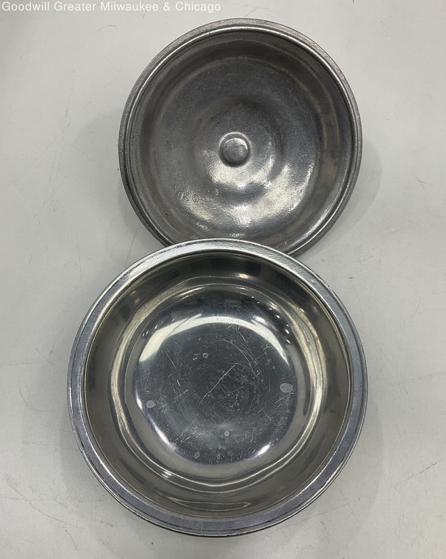 Pair Of Vintage Metal Covered Bowls