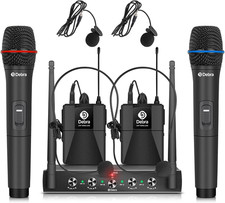 Debra Audio Pro UHF 4 Channel Wireless Microphone System with Cordless Handheld