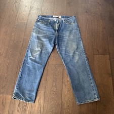 LEVI'S 505 REGULAR FIT MEN'S STRAIGHT LEG BLUE DENIM JEANS SIZE 38 X 30 VINTAGE