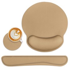Britimes Ergonomic Mouse Pad Set with Wrist Rest, Brown