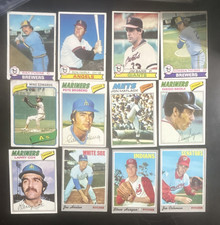 Topps 1977 MLB Baseball Card Lot 12 Signed Autographs Fosse Fairly Barr