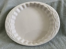 Longaberger Pottery WT 9 Inch Quiche Dish Ivory Made In USA
