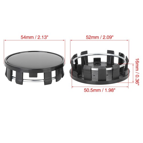 4 Pcs 54mm 9 Lugs Universal Black Car Wheel Tyre Center Hub Caps Protector - Picture 2 of 4