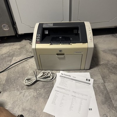 HP LaserJet 1022 Monochrome Laser Printer 22kPage Count With Cord