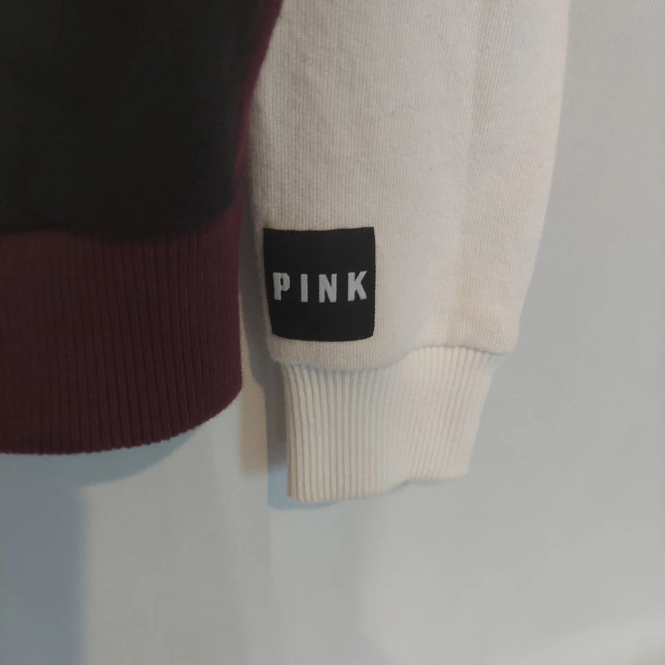 Толстовка с капюшоном женская Victoria's Secret розовая бордовая, черная и белая на молнии размер XS - Изображение 3 из 4