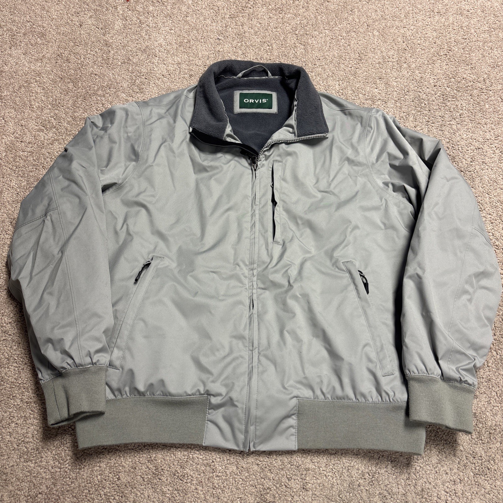 Orvis Full Zip Gray Multi Pocket Windbreaker Jack… - image 1