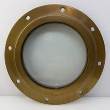 Bronze/Brass Ship Porthole PSG Safety Glass 8¼” Opening Real Boat Component VTG