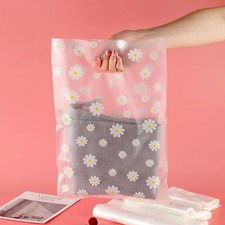 25pcs Daisy Transparent Bag Jewelry Gift Bag Shopping Plastic Bag Clear Pouch