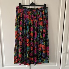 Ladies Vintage PHOOL Hippie Gypsy Boho Full Chiffon Midi Skirt Multicolour UK 18