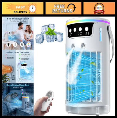 Portable Mini Air Conditioner, 1200ML Evaporative Cooler, Quiet AC Fan for Home