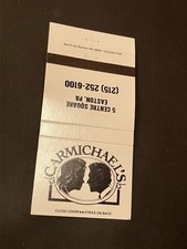 Vintage Pennsylvania Matchbook “Carmichael’s” Easton