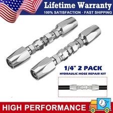 2 Hydraulic Hose Repair Kits - 1/4 ID 2-Wire Hose Reusable Field Repair Fitting