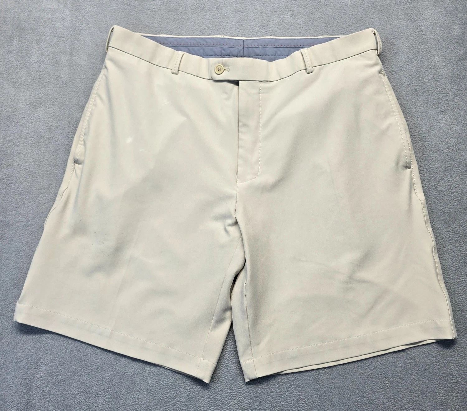 Peter Millar Crown Sport Golf Shorts Men 35 Tan Khaki Golf Par Performance Chino
