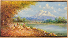 Pintura Miniatura OSWALDO MONCAYO (1923-1984) - Chimborazo (Volcán)