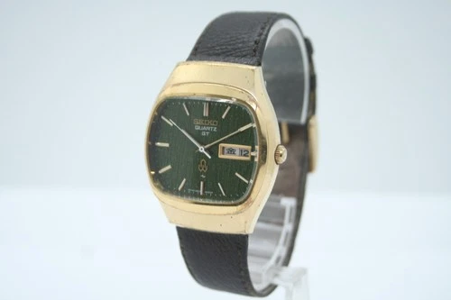 [EXC+3] Vintage SEIKO GT Quartz  0823-5020 Day/Date Green Dial Mens