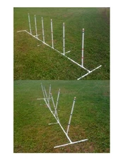 Dog Agility Equipment Weave Poles Adj ANGLE & SPACING