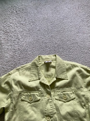 Talbots Women Denim Long Sleeve Pockets Jacket Yellow-Green Size S - Picture 4 of 9