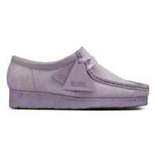 Image of NEW LADIES CLARKS ORIGINALS LILAC LEATHER WALLABEE SHOES UK SIZE 6