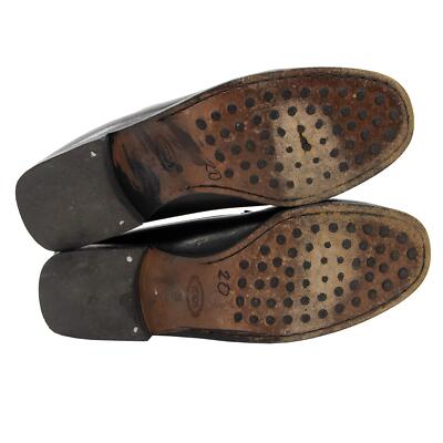 Tod’s Black Calfskin Leather Top Stitch Apron Toe Loafers Tod main image 3